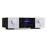 Auna CD-1000 DG - Lettore CD hifi, USB, MP3, telecomando, lettore CD con display LED, ricevitore CD in alluminio, nero-bianco