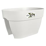 Elho Vibia Campana Flower Bridge 40 - Fioriera per Balcone esterno - Ø 39.0 x H 22.0 cm - Bianco/Silky White