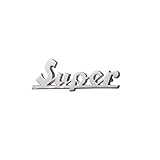 TARGHETTA SCRITTA POSTERIORESUPER ALLUMINIO INCASTRO COMPATIBILE CON VESPA 125 150 SUPER 75 MM