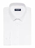 Camicia Formale da Uomo a Maniche Lunghe, vestibilità Normale, Colore Bianco, Taglia 36,5-48. Bianco 46