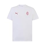 A.C. Milan - T-Shirt FtblESS, Maglietta con Logo Puma, Prodotto Ufficiale, Adulto, Bianco, M