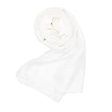 MAPIMANIA - Stola Elegante Donna Color Bianco per Cerimonia e Matrimonio, Scialle coprispalle estivo in raso 180x80, Sciarpa Copri spalle per abito