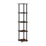 Furinno Turn-N-Tube Scaffale multiuso per espositore angolare a 5 livelli, Pino ambrato/Nero
