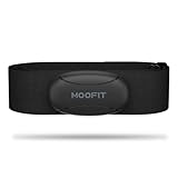 moofit HR8 Cardiofrequenzimetro Fascia Toracica, Dati Frequenza Cardiaca in Tempo Reale Bluetooth 5.0/ANT+, Impermeabile IP67, Compatibile con le app iOS/Android, Attrezzatura da Palestra, Nero