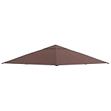 Outsunny Tetto di Ricambio 3x3m, Telo Sostitutivo per Gazebo da Giardino in Poliestere con Foro di Ventilazione, Color caffè