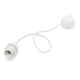 Sospensione premontata con cavo 65cm e portalampada E27. Bianco