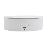 Bulevisiter Espositore elettrico rotante con piattaforma girevole, espositore da banco per attrezzature da salone di bellezza, accessori per trucco, statuette, casa, salone, negozio (bianco)