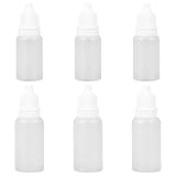 EAVUYIS Flaconcini Contagocce, 6 Pezzi Flaconi Vuoti per Liquidi, 10/15 ml Boccette, Con Contagocce di Plastica per Olio Essenziale