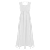 Choomomo Vestito Elegante Bambina Vestiti da Cerimonia Comunione Senza Manica Abito da Matrimonio Sposa Ragazze Abiti da Nozze Nuziale Vestito Festa Compleanno Dress Bianco 16 Anni