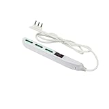 FANTON 47402 Multipresa SLIM 1,5 metri 3 prese bipasso, interruttore di sovraccarico con spina piccola CLOCK utile per posti stretti, dietro a mobili e comodini