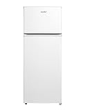 COMFEE' RCT284WH2A frigorifero con congelatore/congelatore superiore/176 kWh/anno/143cm Altezza/Luce LED/Cerniera porta reversibile/Bianco
