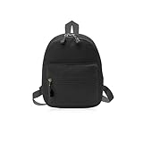 WisePoint Mini Zaino, Nylon Zaino Donna Piccolo Zainetto Piccolo per Donne e Ragazze, Borsa Zainetto Donna con Cerniere Borsa Zainetti per Viaggi, Shopping, Incontri (Nero)