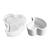 Ylnailky Stampo In Silicone Per Gesso,Stampo A Cuore In Silicone Per Candele E Coppe | Strumento Multifunzione Semplice Da Rimuovere Per Decorazioni Romantiche Portachiavi E Vasi