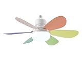 beper P206VEN610 Ventilatore da Soffitto, 40W, Illuminazione e Ventilazione con Design Intercambiabile, 2 Set di Pale, 3 Velocità, Telecomando e Lampada a Risparmio Energetico