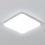 Comely LED Moderna lampada da soffitto, 32W 2400LM bianco freddo, IP54 impermeabile, Quadrato, Ultra Sottile LED plafoniera per bagno, cucina, balcone, corridoio, camera da letto,Ø25*3cm