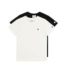 Champion Legacy Legacy Basics B - S-S 2-Pack Crewneck T-Shirt, Bianco/Nero, 13-14 Anni Bambino FW23
