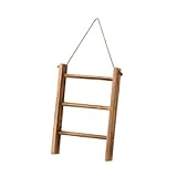 perfk Portasciugamani in Legno, Scala per Asciugamani, Scala per Coperte, Porta tè, mensole, Piccolo scaffale in Legno Rustico per Hotel, Bagno, casa, Legno Vecchio