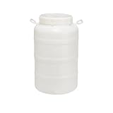 Ecoplast | Fusto in Plastica a Bocca Larga con Guarnizione e Tappo, Rubinetto non Incluso, Capienza 50 Lt, Colore Neutro, ø355x625