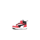 PUMA Sneaker Rebound V6 Mid per Bimbi ai Primi Passi 23, White Black for all Time Red