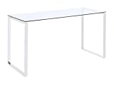 Vente-unique-Scrivania in Vetro temperato e metallo cromato - FREYA