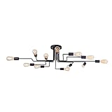 MAYTONI DECORATIVE LIGHTING Industriale Lampadario da soffitto, 12 braccia, in metallo nero, Design moderno, 12 lampadine E27 60W non incl