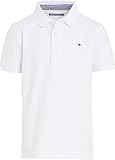 Tommy Hilfiger Bambino Maglietta Polo Maniche Corte in Cotone Bio, Bianco (Bright White), 14 Anni