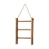 F Fityle Portasciugamani in Legno, portasciugamani, portasciugamani da Bagno, mensole da Parete, Piccolo scaffale a 3 Livelli, Scala per Bagno, Soggiorno, Legno Vecchio