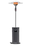 Tarrington House Fungo riscaldante per esterno, acciaio, bruciatore ecologico, 76 x 76 x 218 cm, da 19 a 50h di funzionamento, accensione piezoelettrica, rotelle, regolatore e tubo flessibile inclusi