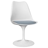 Iconik Interior Tulip Style - Sedia girevole da sala da pranzo, colore: Bianco Tulip Grigio Chiaro