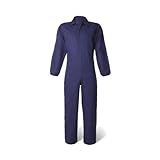 SADISRLS Tuta da lavoro intera uomo in cotone massaua con cerniera zip multitasche 44-64 (Blu, 52)