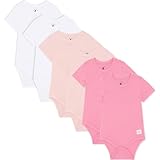 Bramble & Bear Confezione da 3/6 Body a manica corta per bambini, Body unisex in cotone biologico per bambini da 0 a 3 anni, Rosa/Bianco (6 pezzi), 18-24 mesi
