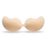 OYIWINMI Reggiseno adesivo push up senza spalline, adesivo reggiseno push up pad autoadesivo riutilizzabile per abito da sera abito da sposa, beige., M