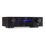 Auna CD-1000 DG - Lettore CD hifi, USB, MP3, telecomando, lettore CD con display LED, ricevitore CD in alluminio, nero