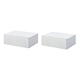 HOMCOM Set 2 Comodini Sospesi per Camera, Comodini Moderni con Fissaggio a Parete, in Legno Bianco, 40x30x15cm