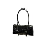Gyios Borse Borsa A Tracolla in Pelle di Cera per Olio da Donna, Elegante Ascelle con Fibbia Magnetica, Borsetta Versatile-Nero
