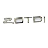 1 pz cromato nero lucido ABS 2.0 TDI adesivo distintivo emblema baule posteriore carrozzeria for accessori Audi(Silver)