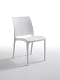 bica 300 Volga Sedie, White, 47x95x180 cm, Bianco, 46x54x80 cm, plastica