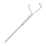 SUPERFINDINGS Attrezzi per Legare La Pesca A Mosca in Acciaio Inossidabile e Ottone Kit per Legare Mosche in Platino Finitore A Frusta per Nodi da 128x27x6mm con Supporto per Filo della Bobina