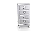 Gicos CASSETTIERA 4 CASSETTI H 82 Bianco Shabby Cuore Chic PROVENZALE Art.662171