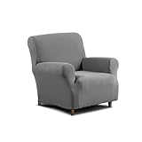 Caleffi - Copridivano Elasticizzato in Cotone, Copripoltrona 1 Posto con Braccioli per Poltrone con Schienale Alto Fino a 110 cm, Copri Divano Aderente alla Forma dei Divani Sfoderabile e Lavabile 40°