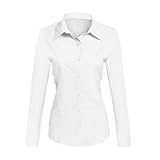 Toocool - Camicia Donna Slim Fit Manica Lunga Camicetta Blusa Aderente Cotone C-S020 [S,Bianco]