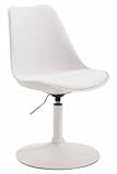CLP Sedia Pranzo Regolabile Maverick In Polipropilene I Sedia Design Rosa Scandinavo Base Tonda In Metallo, Colore:bianco, Colore del telaio:bianco