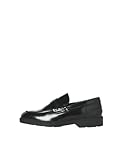 JACK&JONES JFWDAX Leather Loafer STYD LN Slipper, Black, 44 EU, Nero, 44 EU