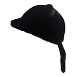 Ayuduots Cappellino da Baseball con Coda in Pelliccia per Donna, Cappello Regolabile in Pelliccia Sintetica di Visone con Orecchie per l'inverno