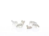 Moranduzzo 6 Pecore Assortite, Altezza Media 1,4 cm – Adatte a Presepe da 3,5 cm Scala 1:50 – MICRO 3,5 – Statuine Indistruttibili Rifinite a Mano, Scultore M. Landi, Made in Italy
