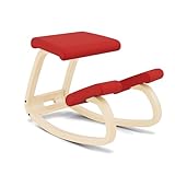 Varier Variable, L'originale Kneeling Chair, Sedia ergonomica, Naturale/Rosso, 10 anni di garanzia, Design di Peter Opsvik