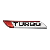 Metallo 3D TURBO Turbocharged Car sticker Logo Emblem Badge Sticker Decalcomanie Car Styling Decorazione FAI DA TE Accessori (Rosso)