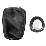 Besttoolifes Pomello del cambio a 5/6 marce + ghetta + base per Saab 9-3 93 2003-2012 accessorio nero, facile da installare, pomello del cambio con copertura per bagagliaio per modelli Saab (5
