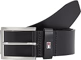 Tommy Hilfiger Uomo Cintura Hampton 4.0 Cintura in Pelle, Nero (Black), 100 cm