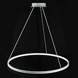 Cerchio LED Lampada A Sospensione Moderno Metallo Acrilico Sospeso Lampadario Regolabile Isola Luce Pendente per Soggiorno Cucina Camera da Letto,White+Neutral Light-20cm 13W